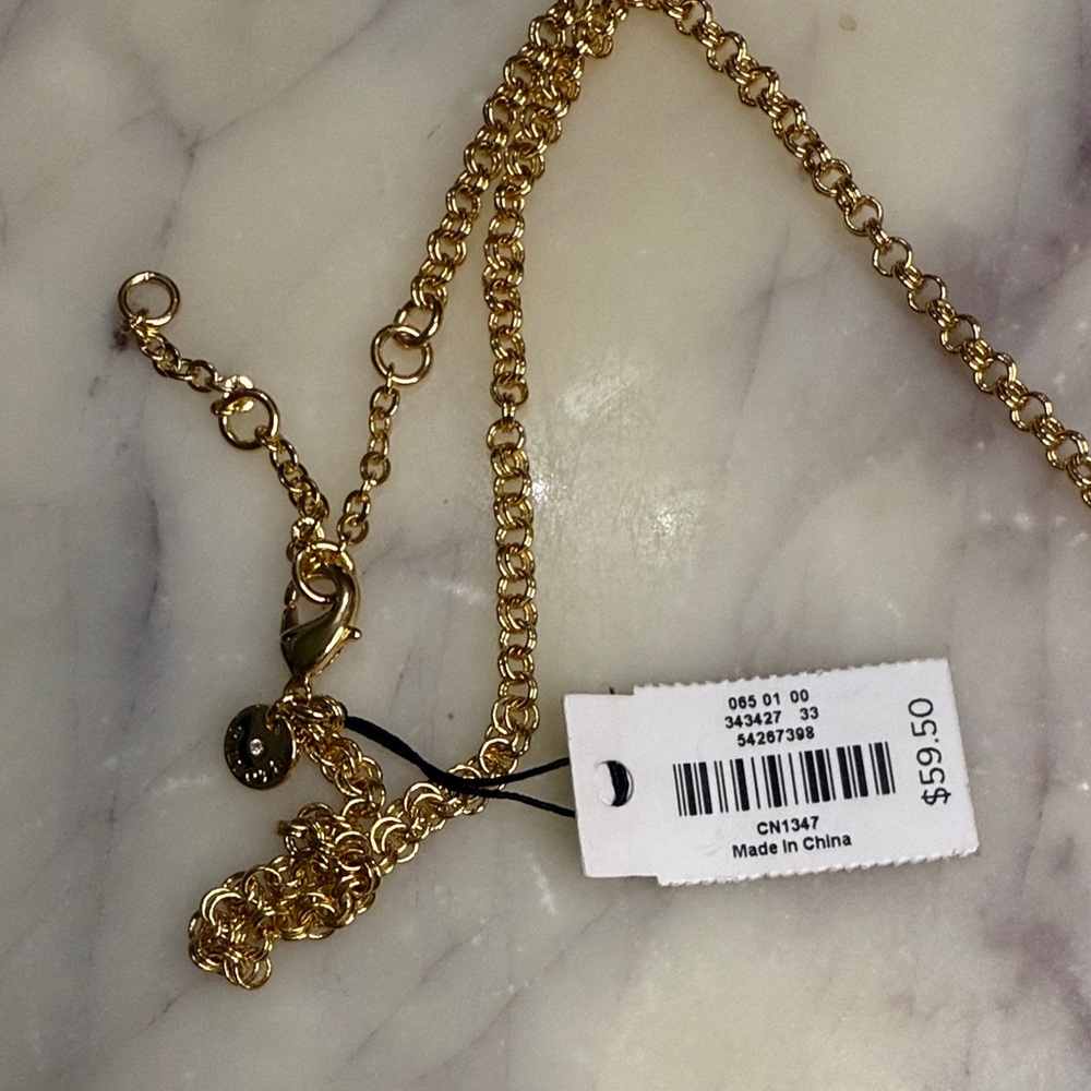 Talbots Gold-Tone Necklace with Amber Bead Accents - Picture 3 of 6